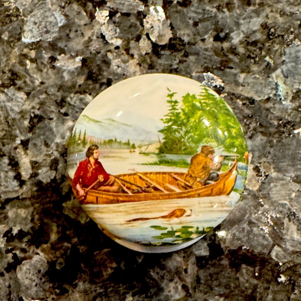 Newhall England Bone China Lewis and Clark  trinket box perfect condition